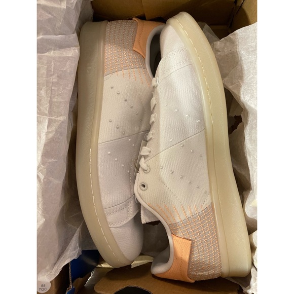 Adidas Stan Smith PrimeBlue Cyrstle White/ Acid Orange NIB SZ 9 - Picture 12 of 14